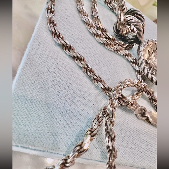 Vintage Large Cable twisted bezel set Pendant with a unique domed center! - Picture 12 of 12